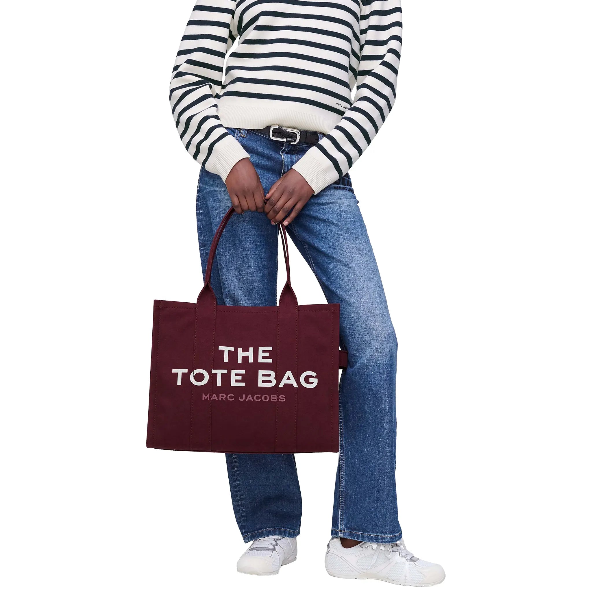 Model View of Mark Jacobs Large Dark Plum Tote Bag M0016156